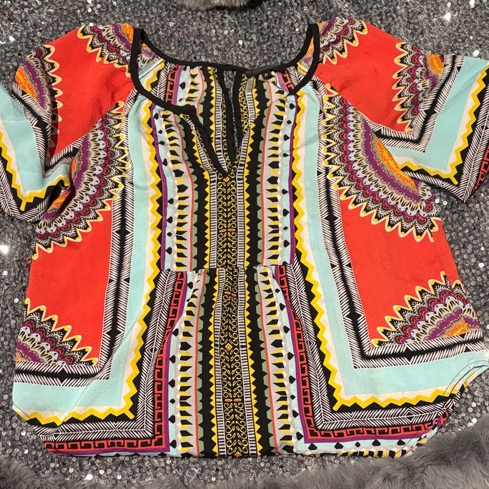 Glam Colorful Geometric Women's Blouse